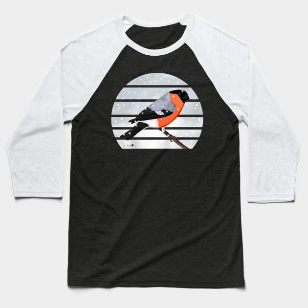 Bullfinch Winter Snow Bird Watching Birding Ornithologist Gift Baseball T-Shirt by jzbirds